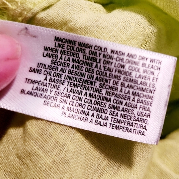 Old Navy Maternity Yellow Green Collared Henley Tie Waist Tunic Top Size Small S - Picture 8 of 8